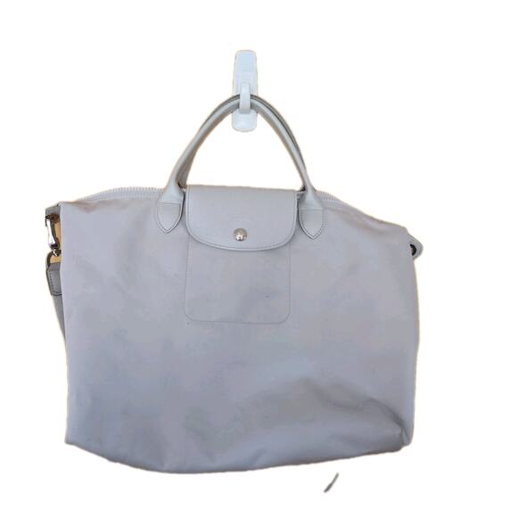 Longchamp Handbags - Longchamp Nylon Shoulder Bag Light Gray Made In France 12x10